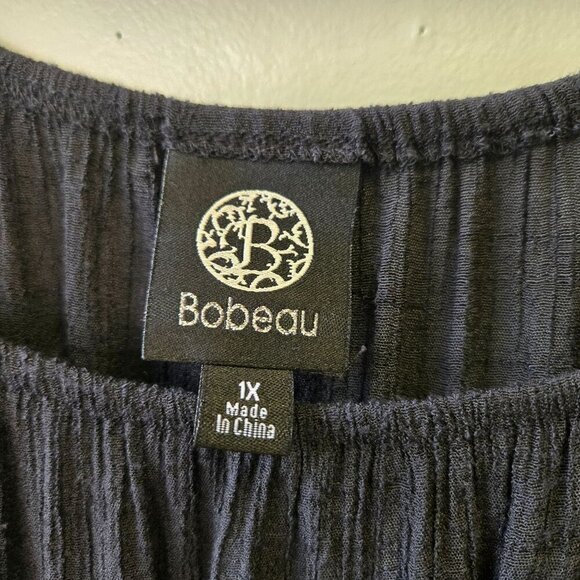 Bobeau Black Boho Tunic Top Crochet Hem Flowy Sleeves Womens 1X Witchy Whimsigot - Picture 6 of 9